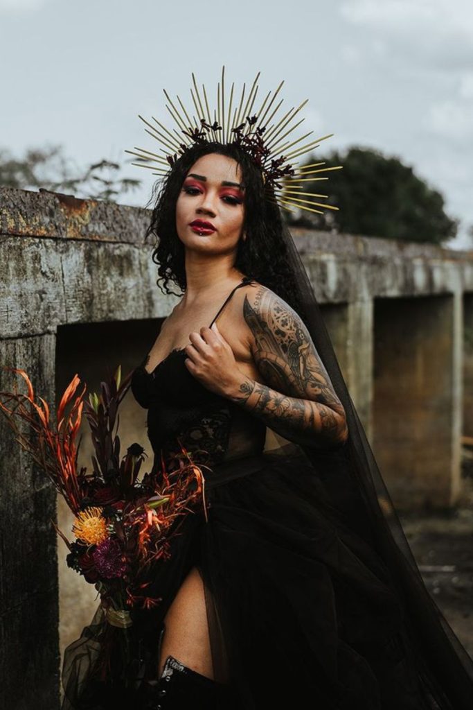 Sinister fortune teller with dark strands