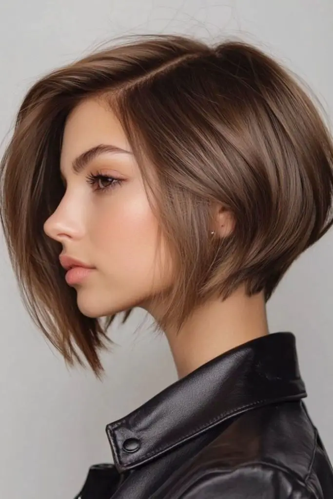 Sleek inverted bob with stacked back