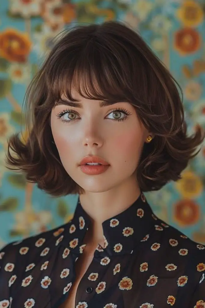 Snowy curved bob with soft taper.