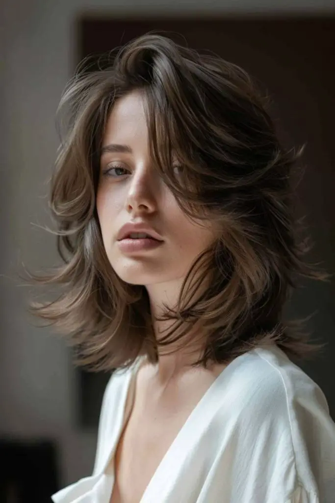 Gentle butterfly cut with subtle flicks