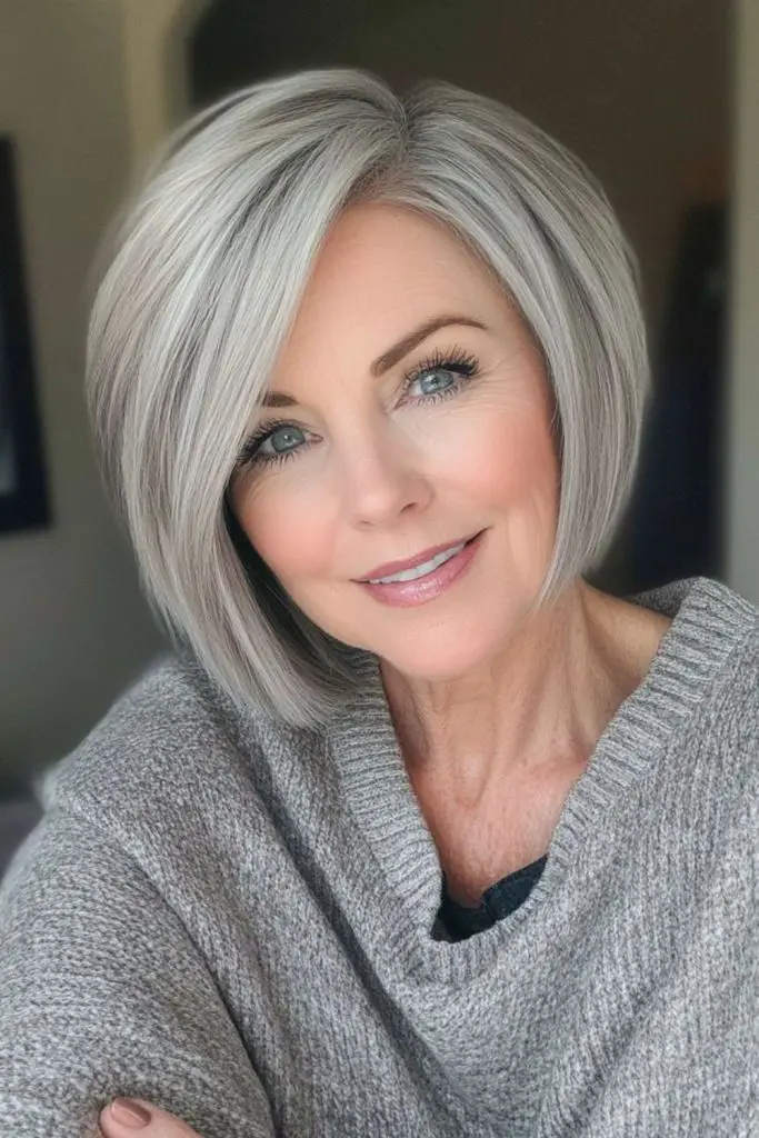 Graduated bob adding crown volume.