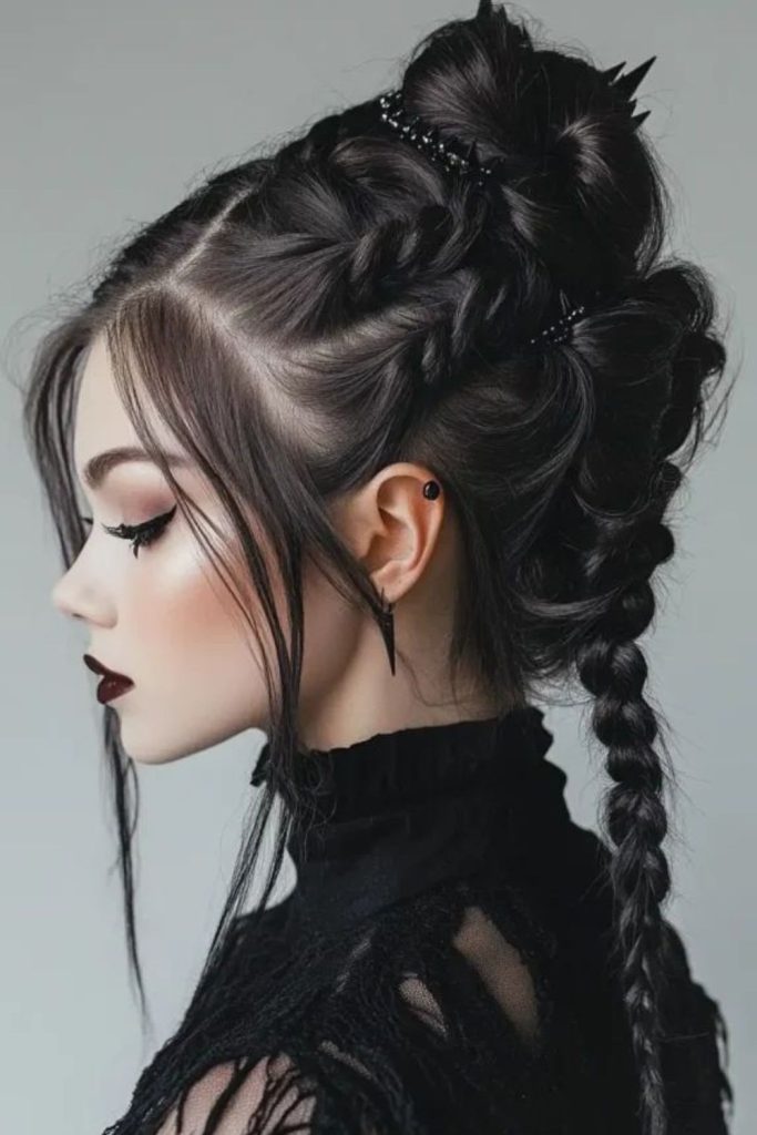 Spider queen widow with braided webs