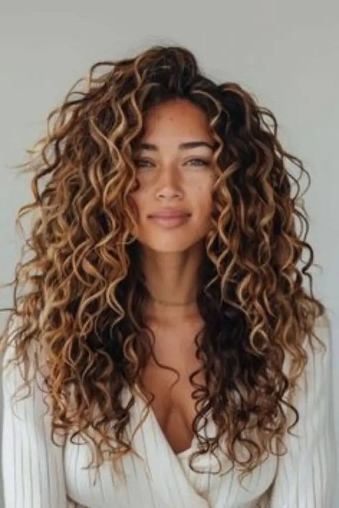 Defined spiral curls layered in flow