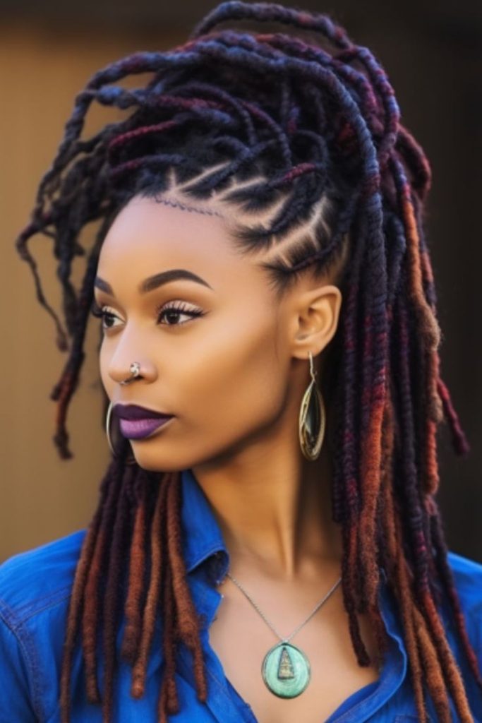 Two-tone split dye locs