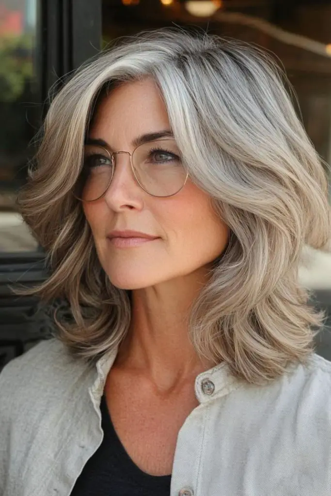 Shoulder-length cut with celestial soft layers.