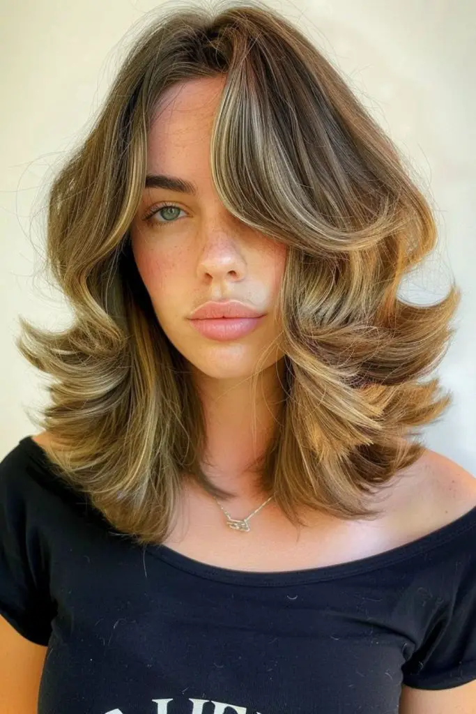 Soft crown lift butterfly haircut style