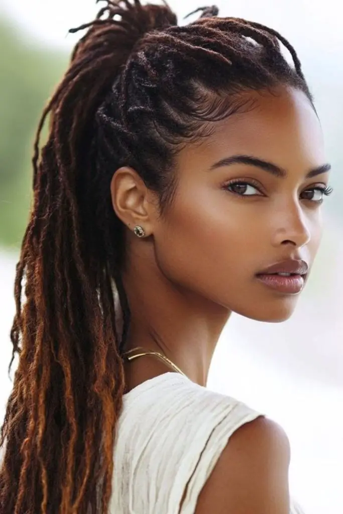 Low side ponytail with puffy base
