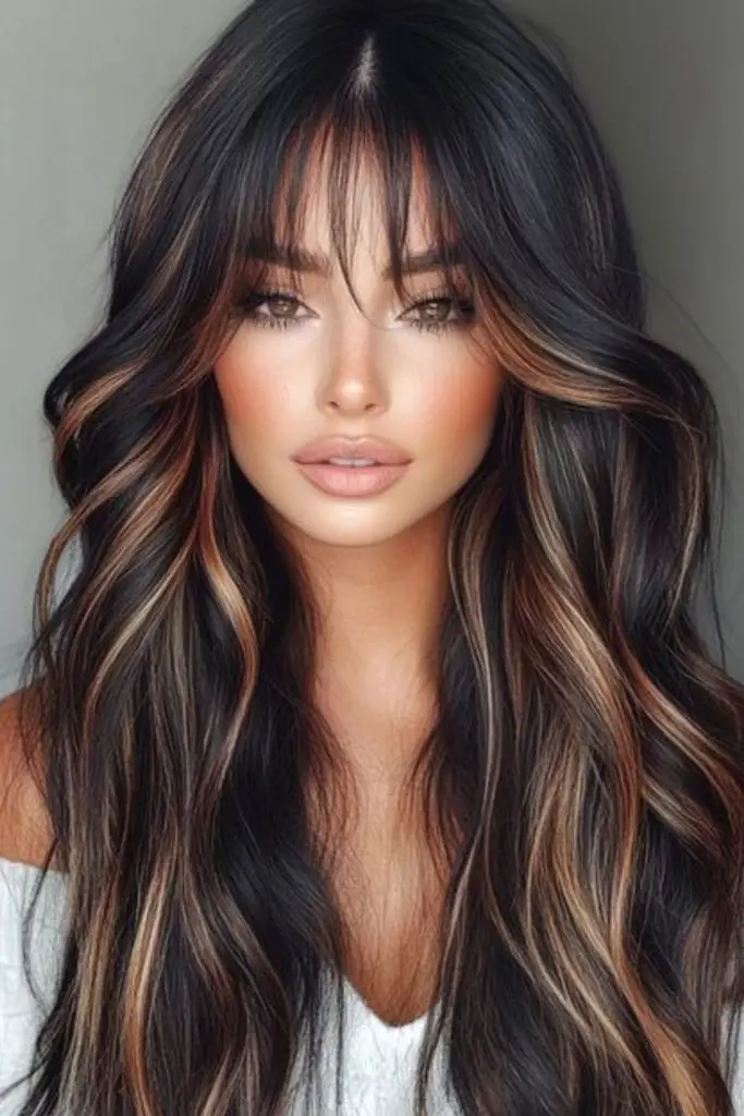 Sweet amber sprinkle dark balayage