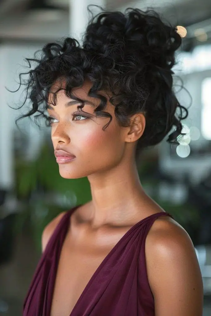  Loose curly knot with texture