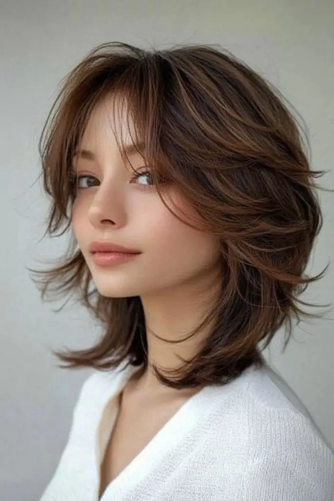 Textured lob with soft layered edges