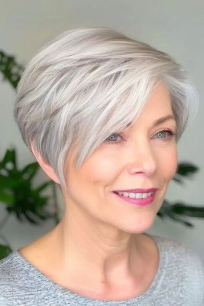Tousled pixie bob with playful texture.