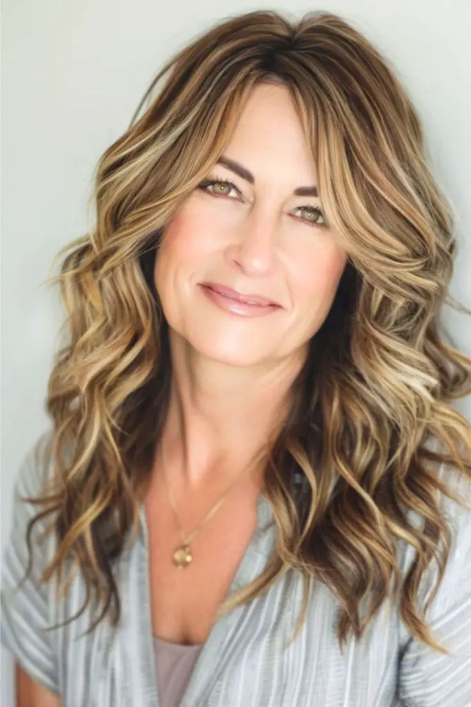 Tousled waves hairstyle for older women