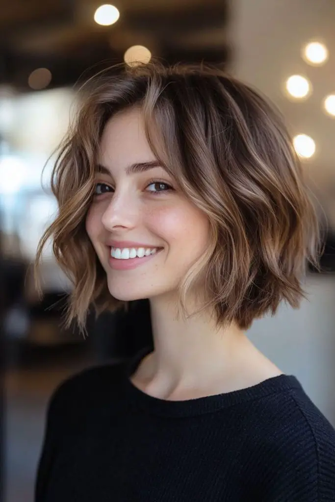 Tousled wavy bob adding instant volume