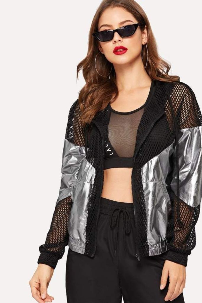 See-through top layered futuristic jacket