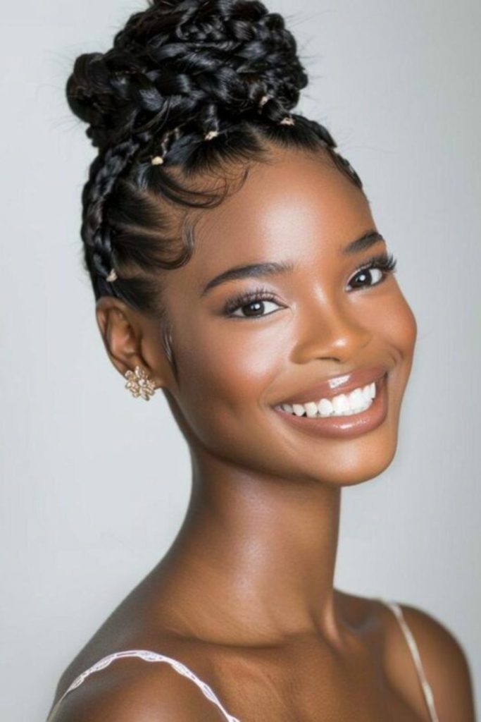 Triangle part bun loc crown