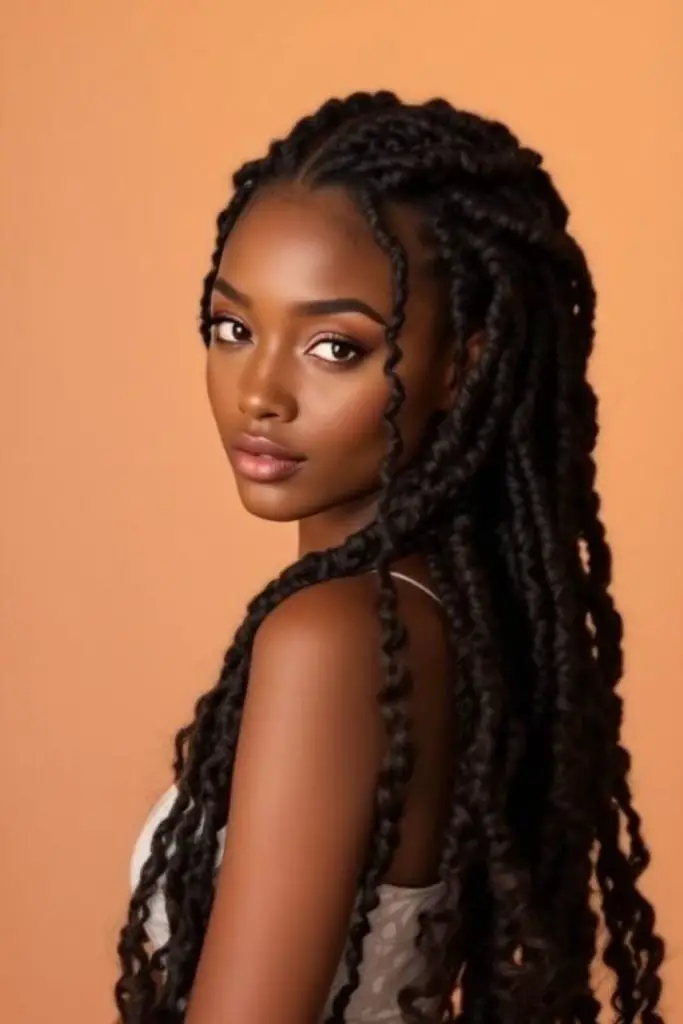 Tribal braids with artistic patterns