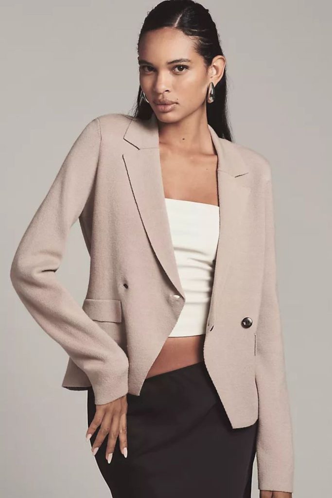 Satin blouse layered autumn evening style.