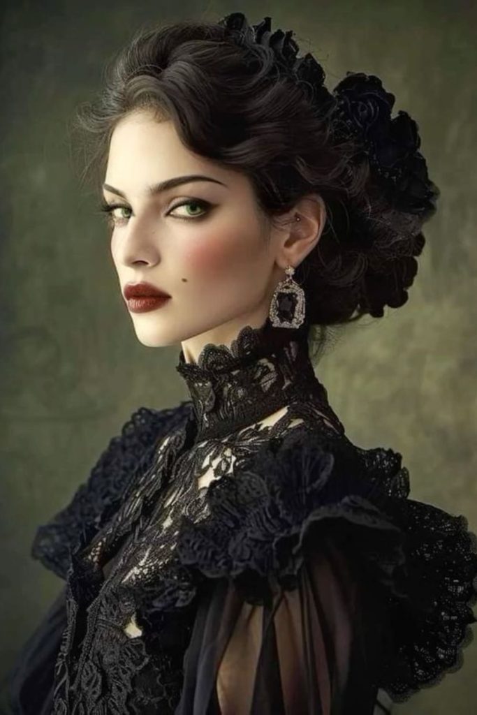 Undead Victorian lady with stiff curls