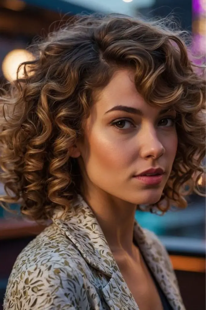 Retro ringlet puff with shine