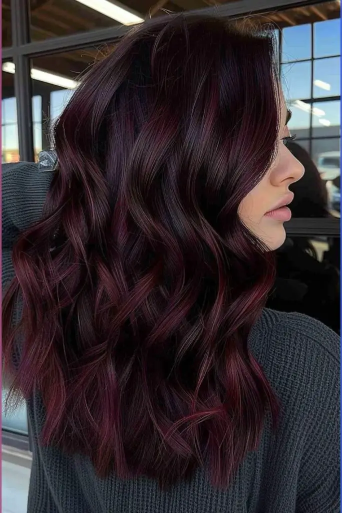 Violet highlights blending into ember red