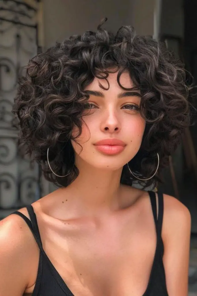 Bold curly bob with layered bounce