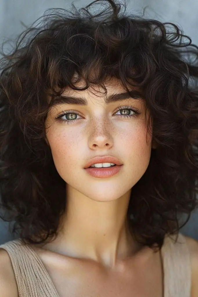 Face-hugging curls with soft temple coils