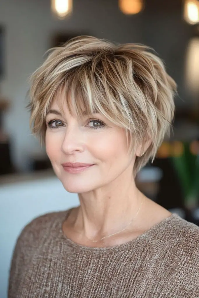 Cool-toned sleek bob with crisp lines.