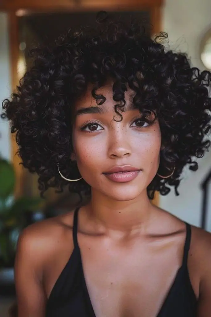 Afro majesty highlighting natural curly volume.