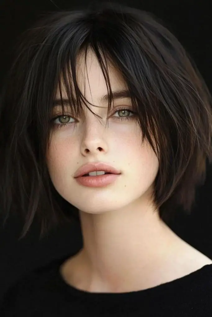 Bedhead rebel bob with bangs
