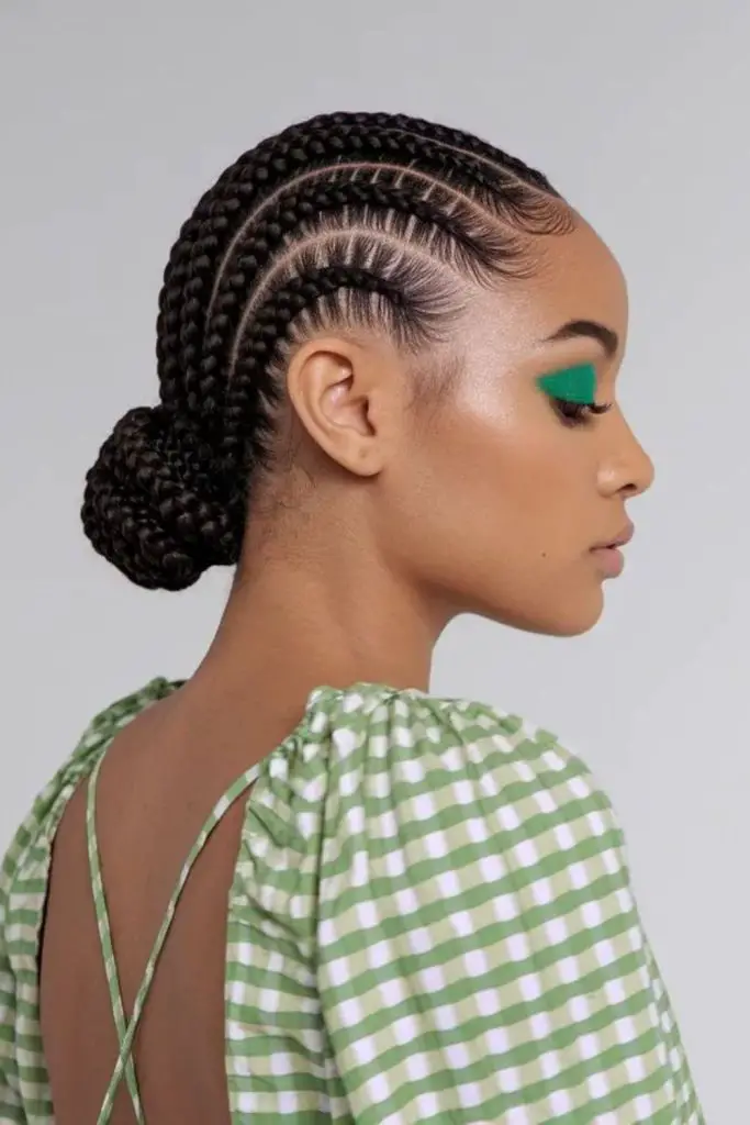 Low braided bun chic and elegant