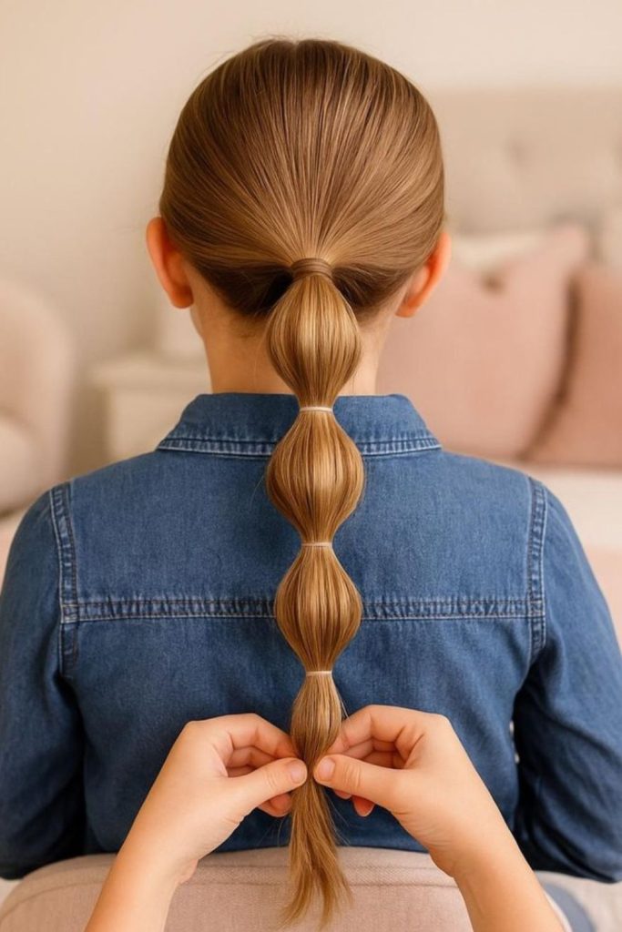 Bubble Braid Fun playful ponytail look