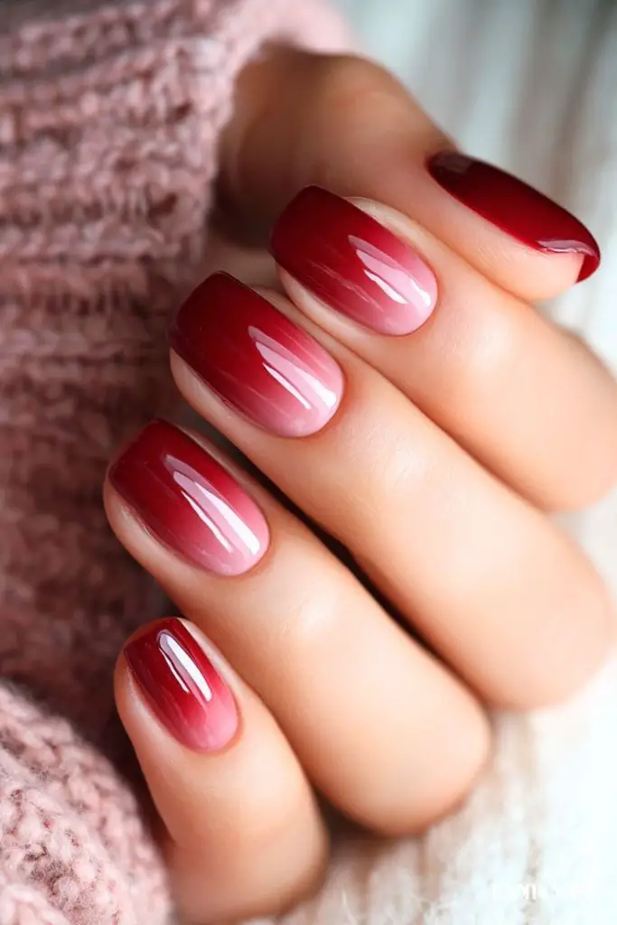 Cherry ombre fade with soft gradient