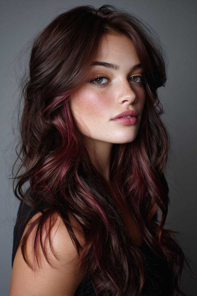 Chocolate cherry brunette with bold mix