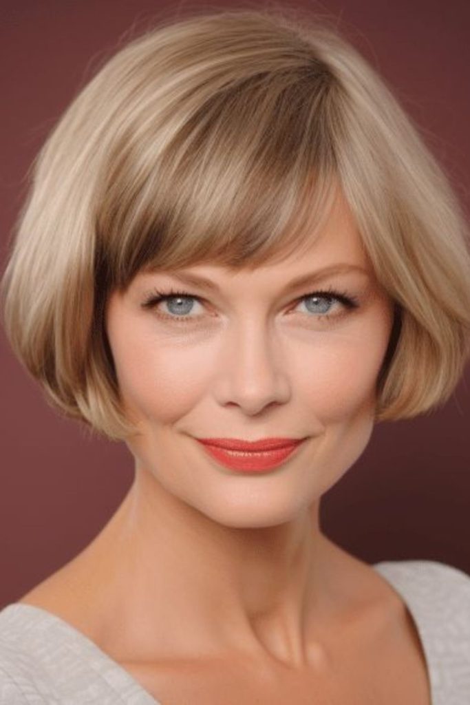Classic pageboy haircut with rounded ends