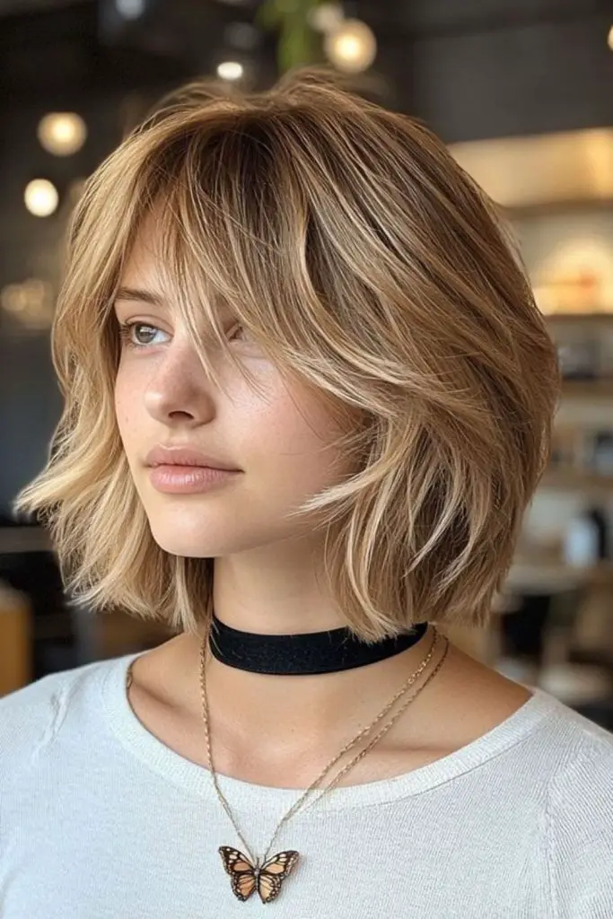 Cloudlight feather bob with dreamy blonde
