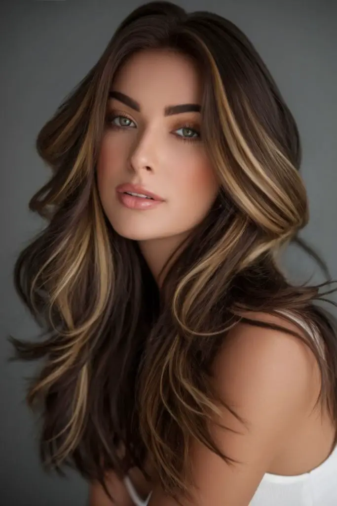 Coffee swirl hair with caramel ribbons