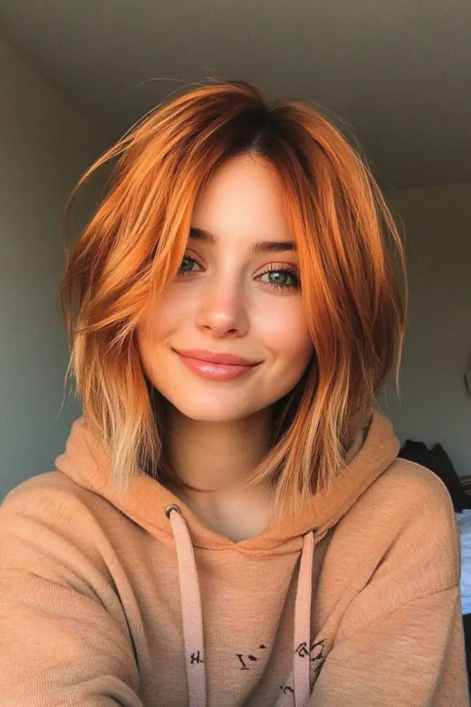 Copper flame bob with vibrant shag