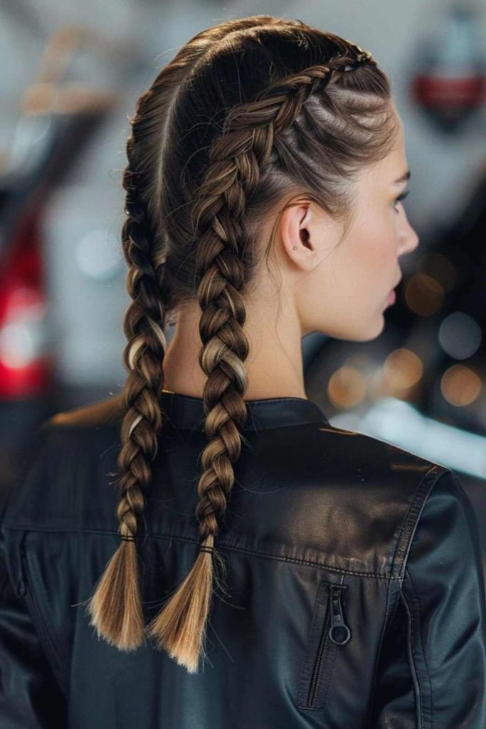 Classic French braid warm style