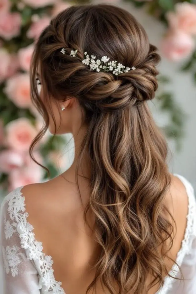 Crisscross half up with loose curls