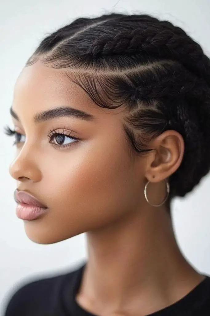 Crowned halo braids with royal elegance