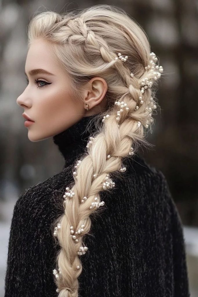Veil braid crystal winter shimmer
