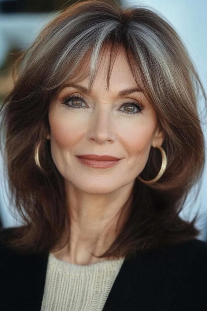 Curtain fringe haircut with soft bangs