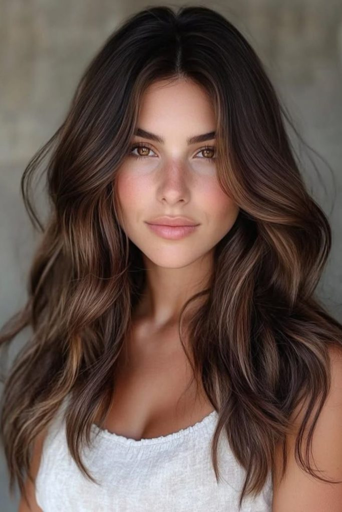 Dark honey brunette tones with glow