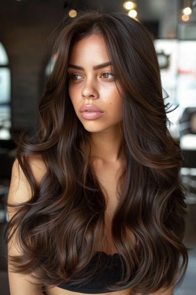 Deep chestnut brunette horizon-inspired tones