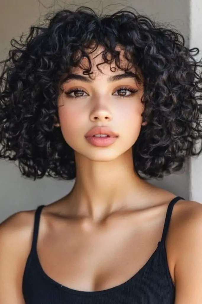 Defined corkscrew charm highlighting tight curls.