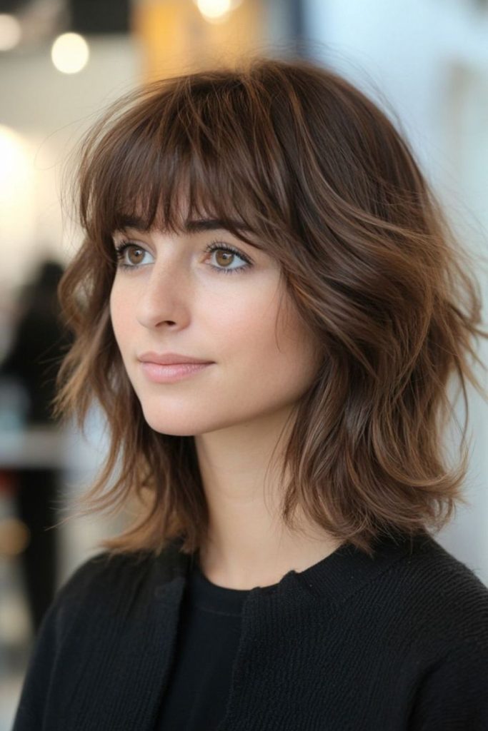 Disconnected lob with jagged fringe