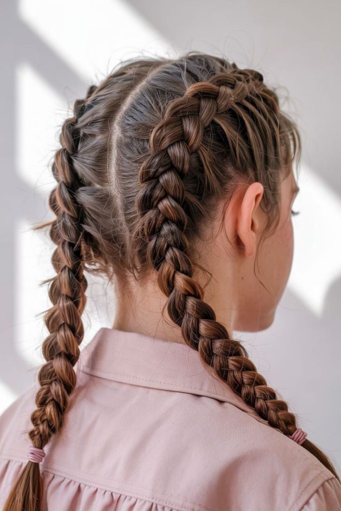 Double Dutch Braids sporty braided look