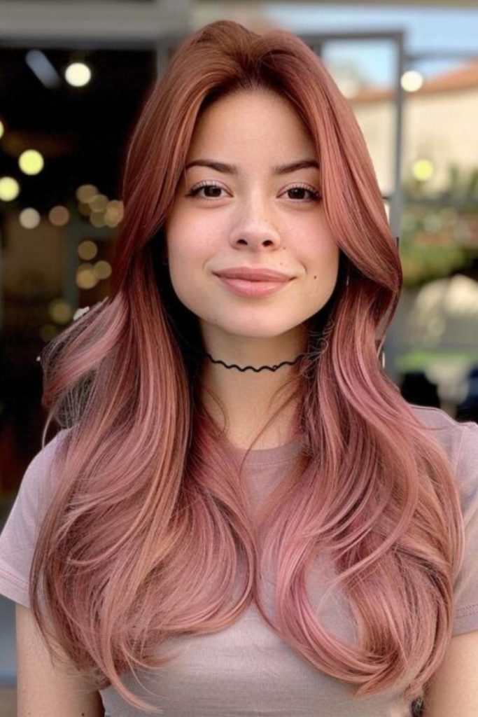 Dusty rose melt soft pastel hair