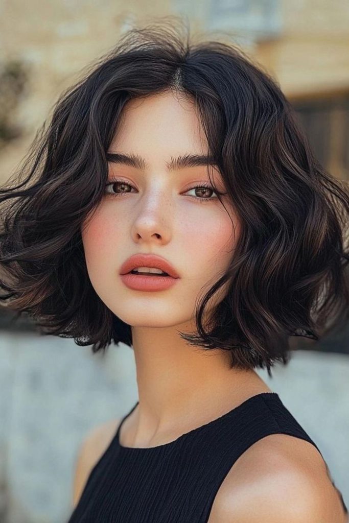 Effortless artist bob with choppy strands