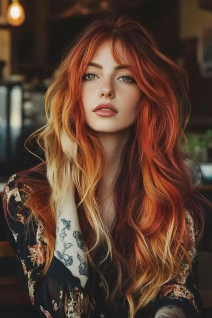 Bright sunset-inspired fiery streaks.